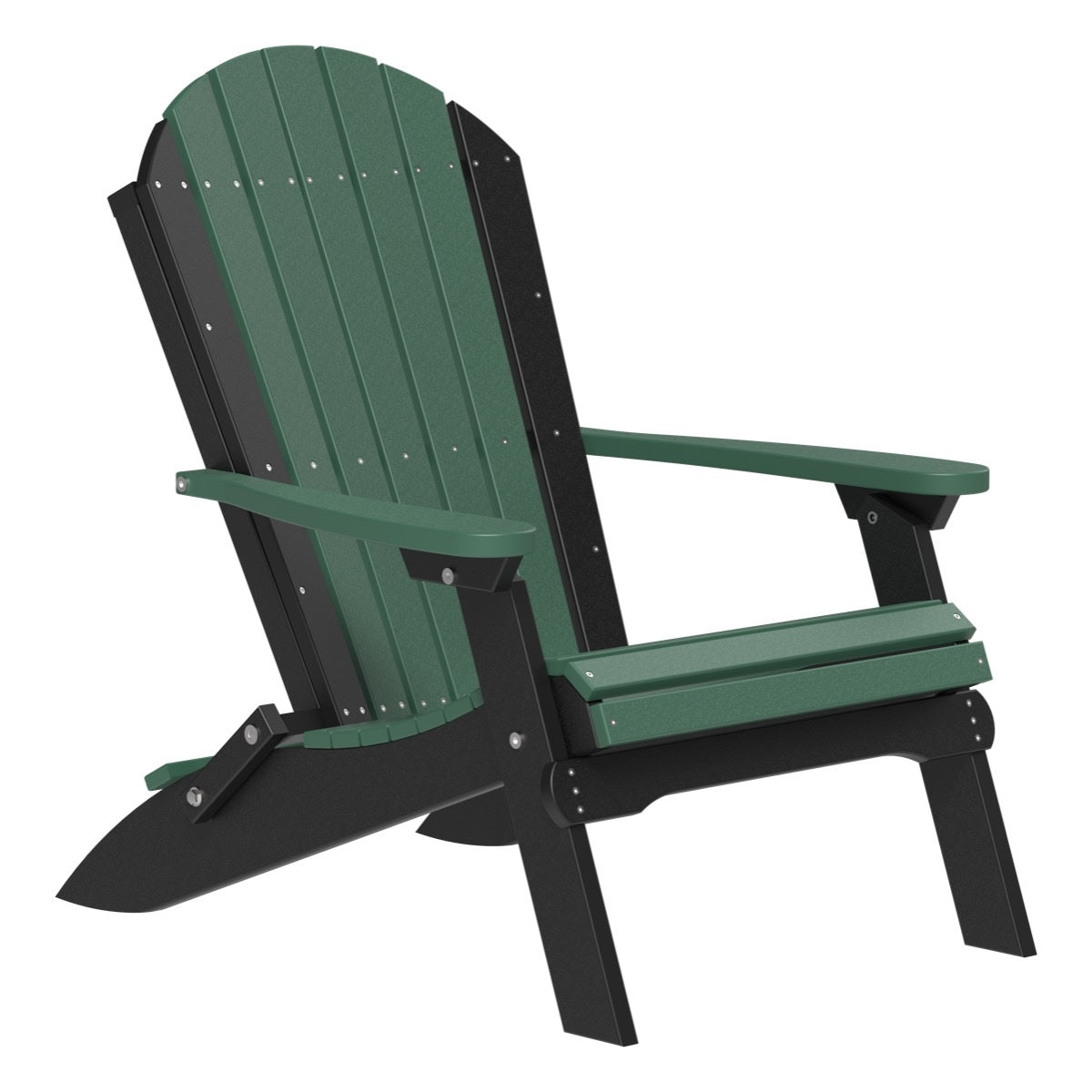This is the Green and Black colored Folding Adirondack Chair on a white background.