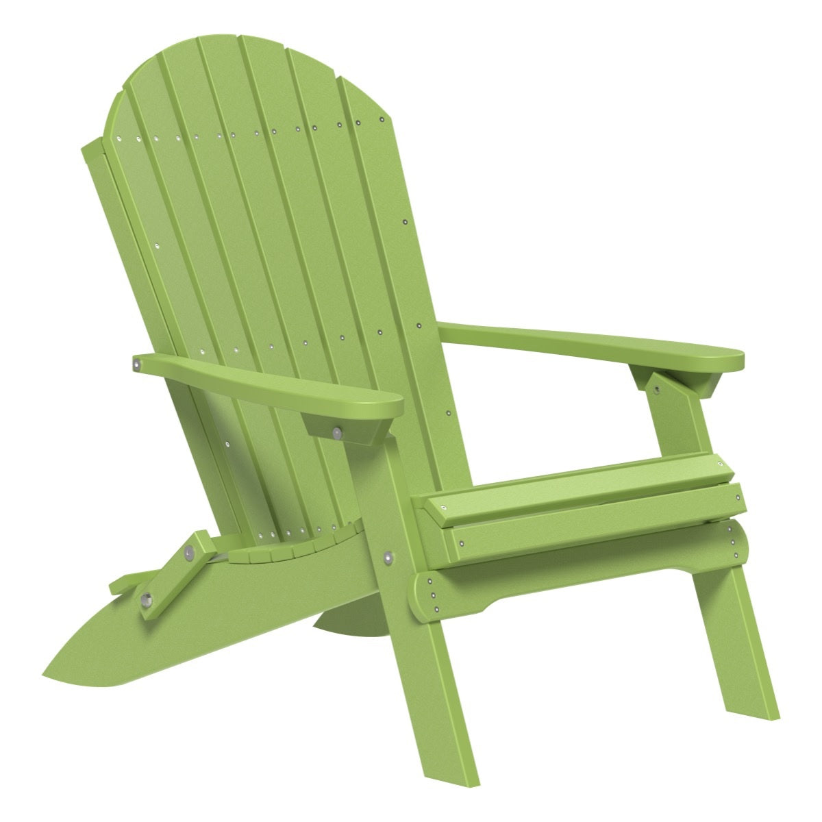 This is the Lime Green colored Folding Adirondack Chair on a white background.