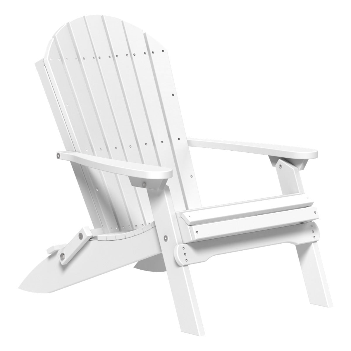 This is the White colored Folding Adirondack Chair on a white background.