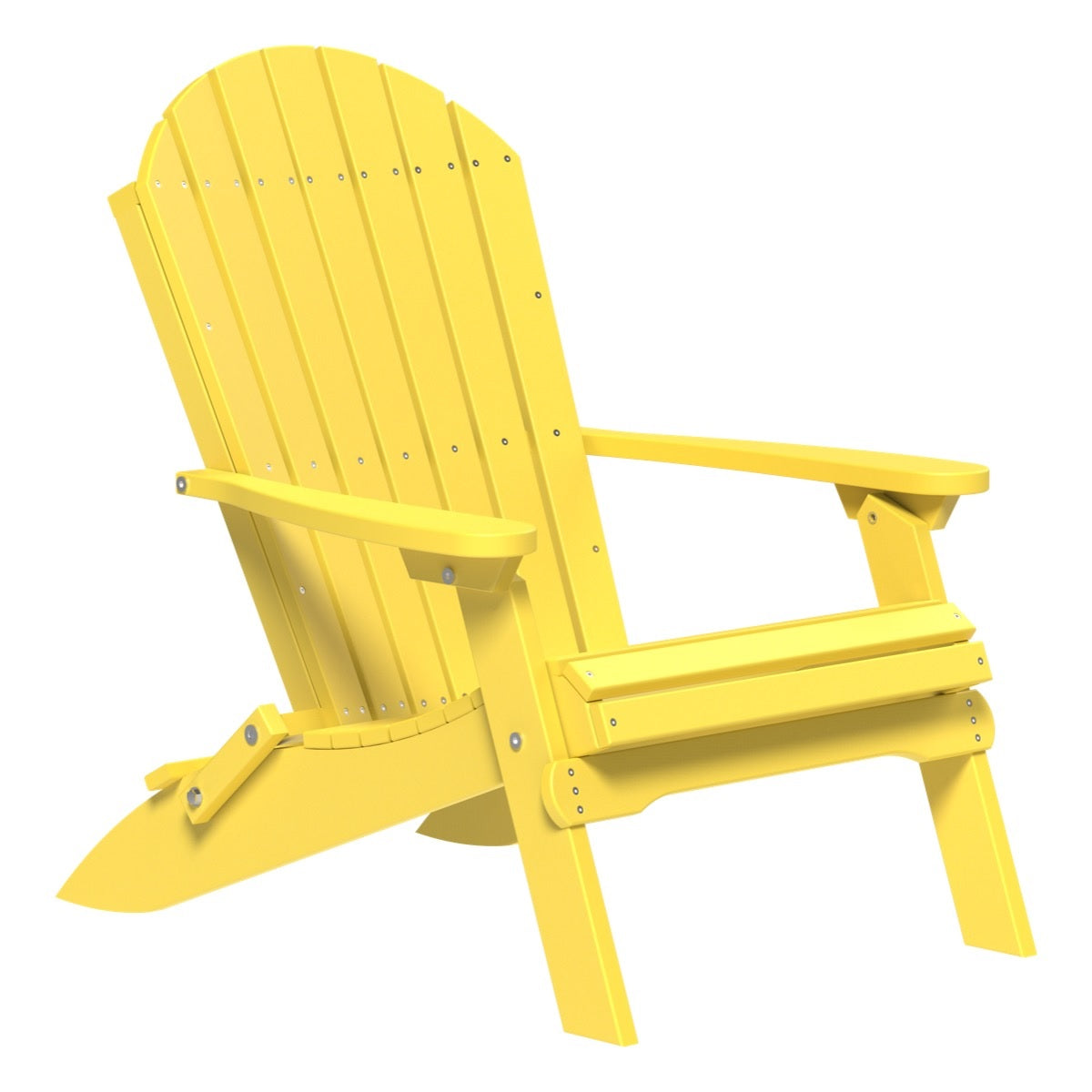 This is the Yellow colored Folding Adirondack Chair on a white background.