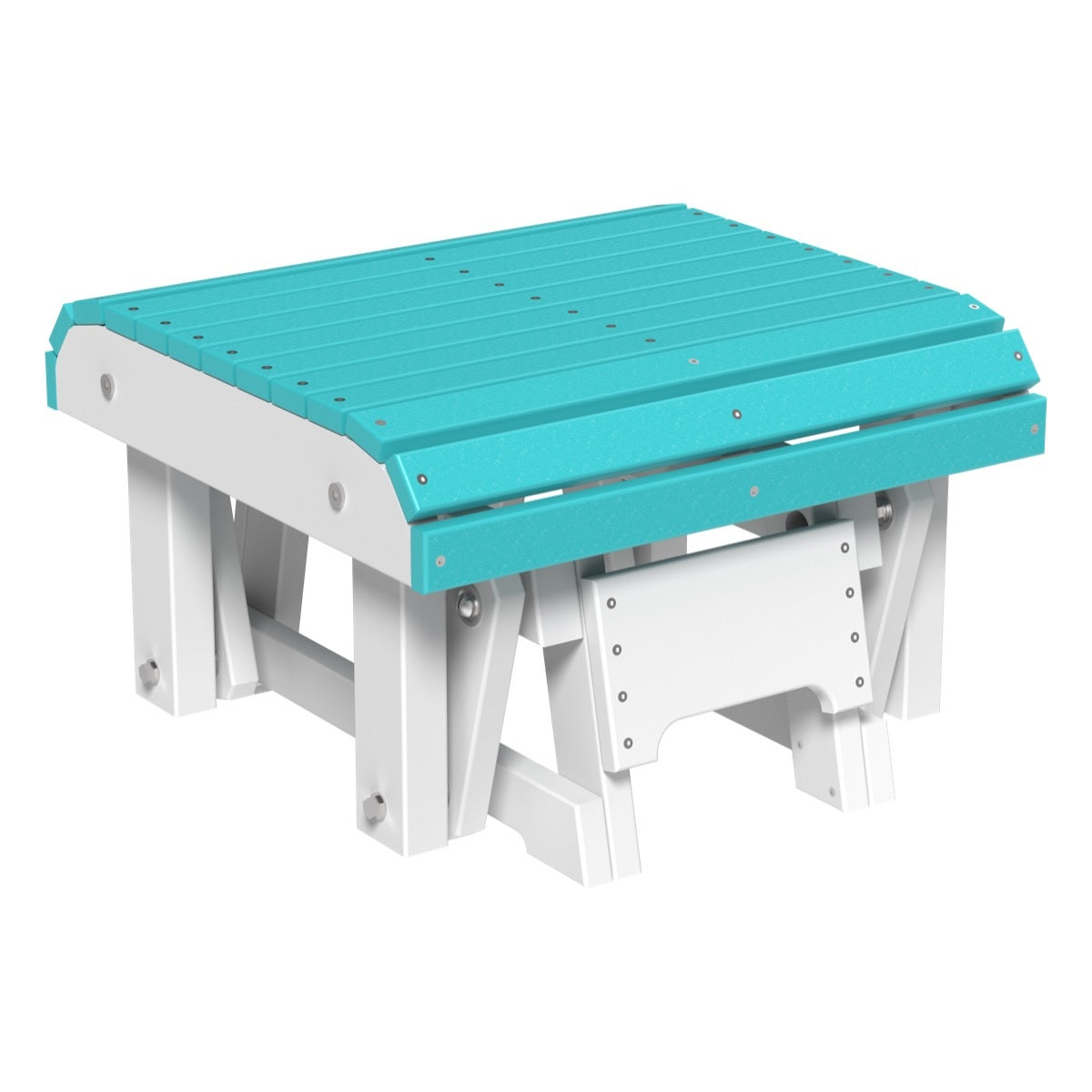 This is the Aruba Blue and White colored glider footrest on a white background.