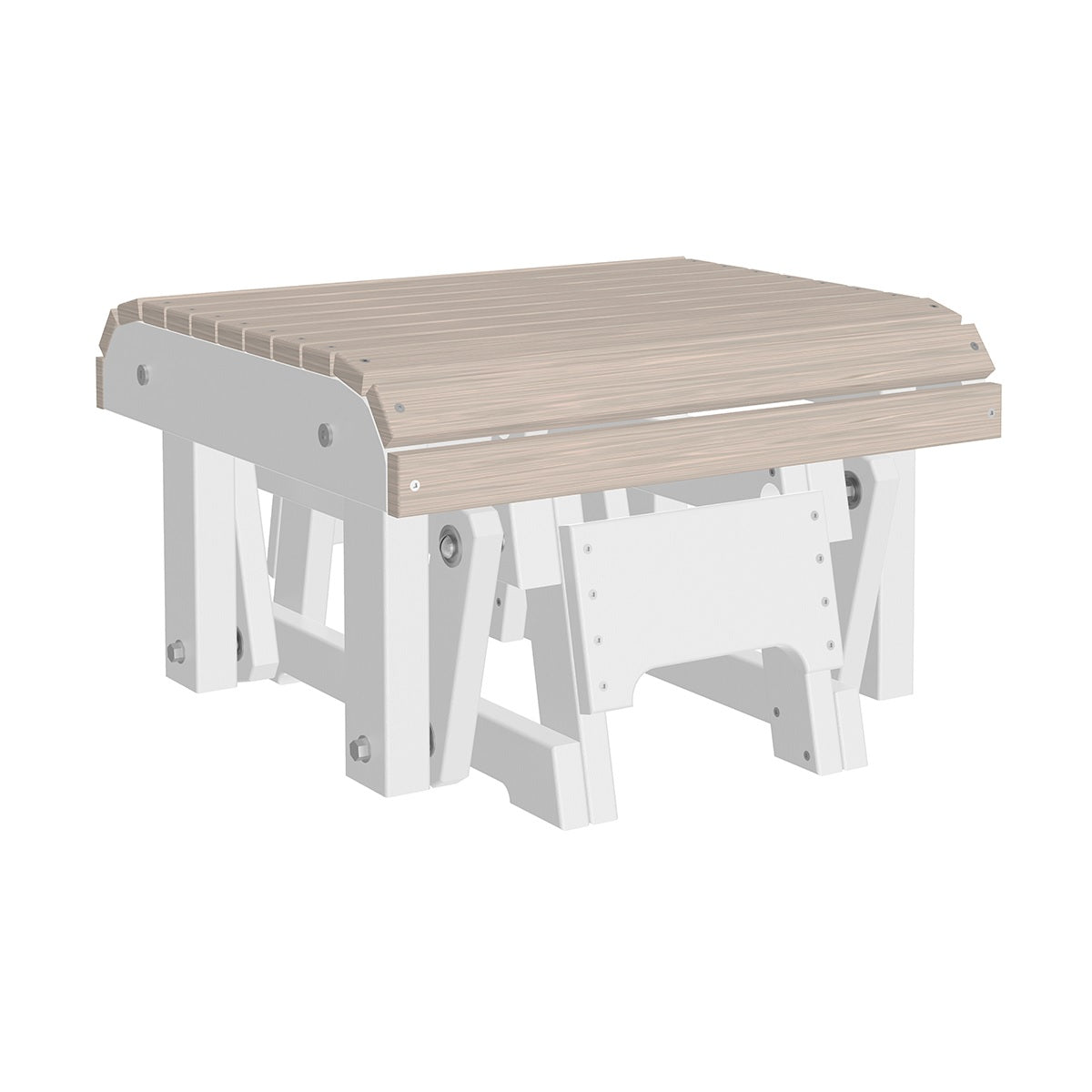 This is the Birch and White colored glider footrest on a white background.