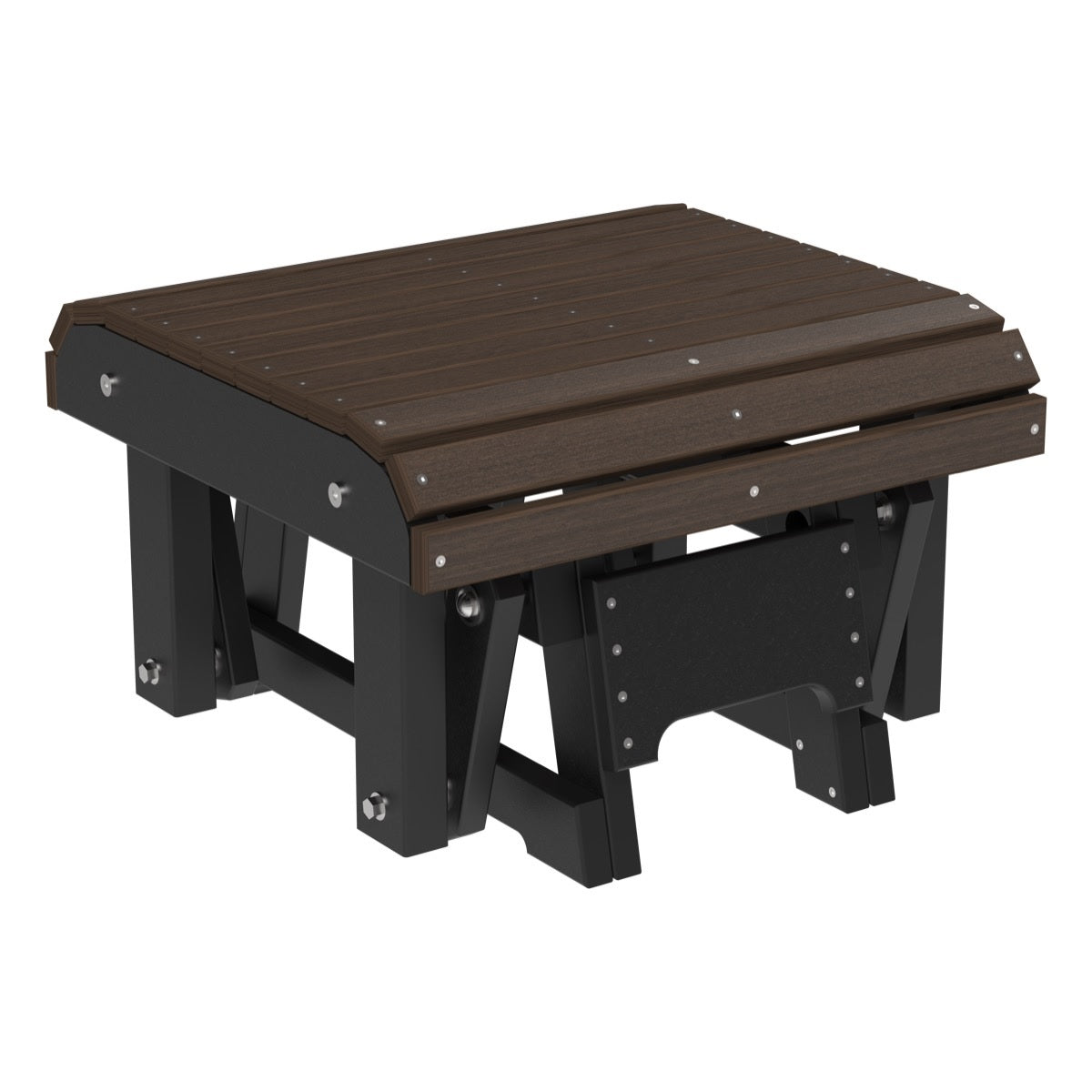 This is the Brazilian Walnut and Black colored glider footrest on a white background.