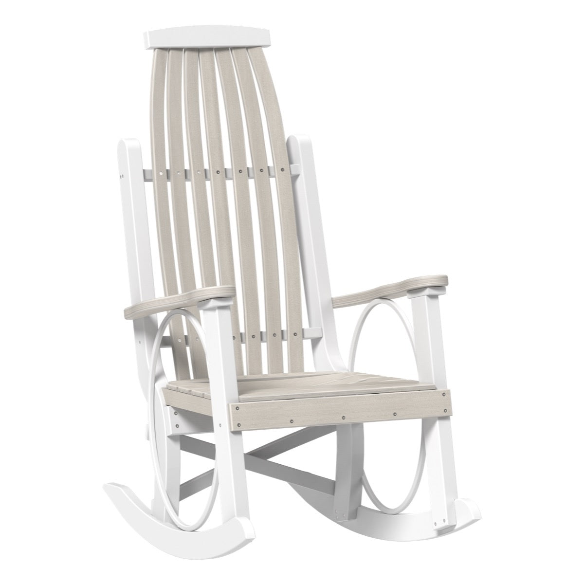 This is the Birch and White colored Grandpa's Rocker Chair on a white background.