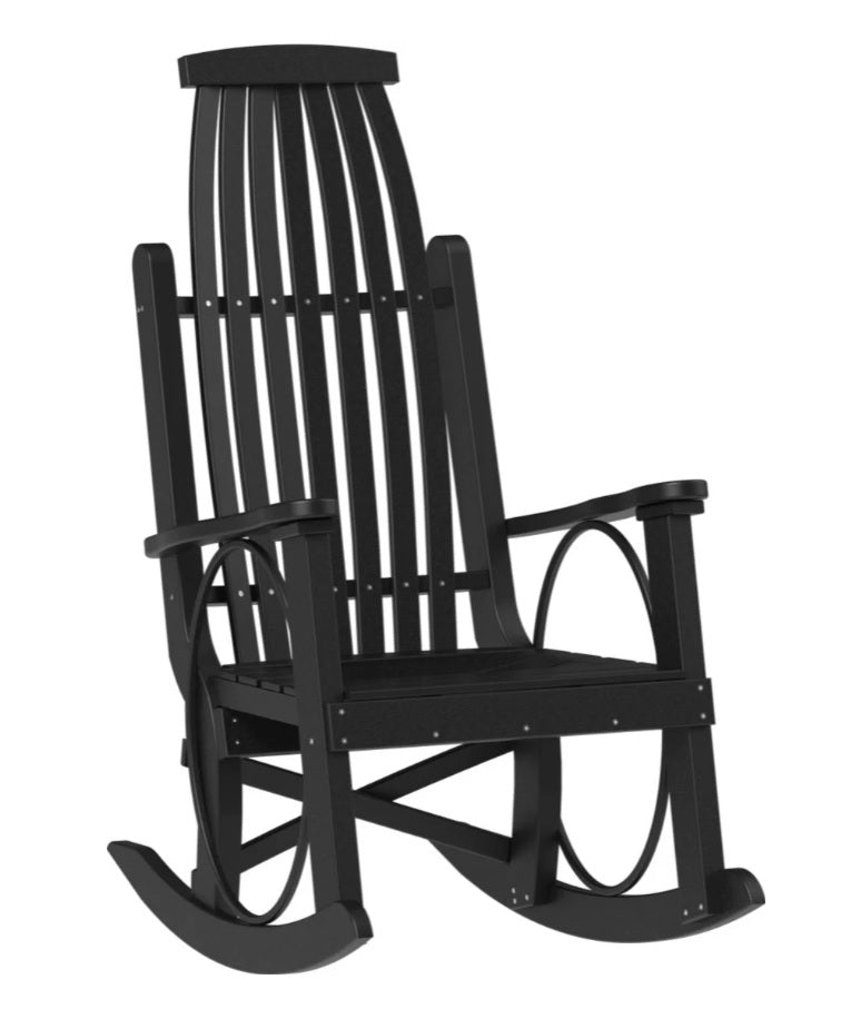 This is the Black colored Grandpa's Rocker Chair on a white background.