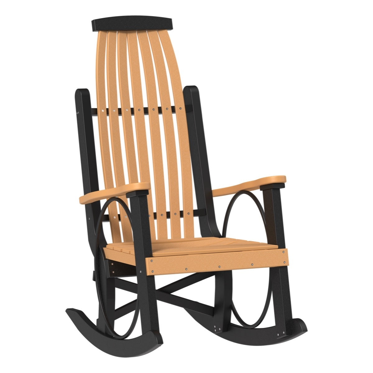 This is the Cedar and Black colored Grandpa's Rocker Chair on a white background.