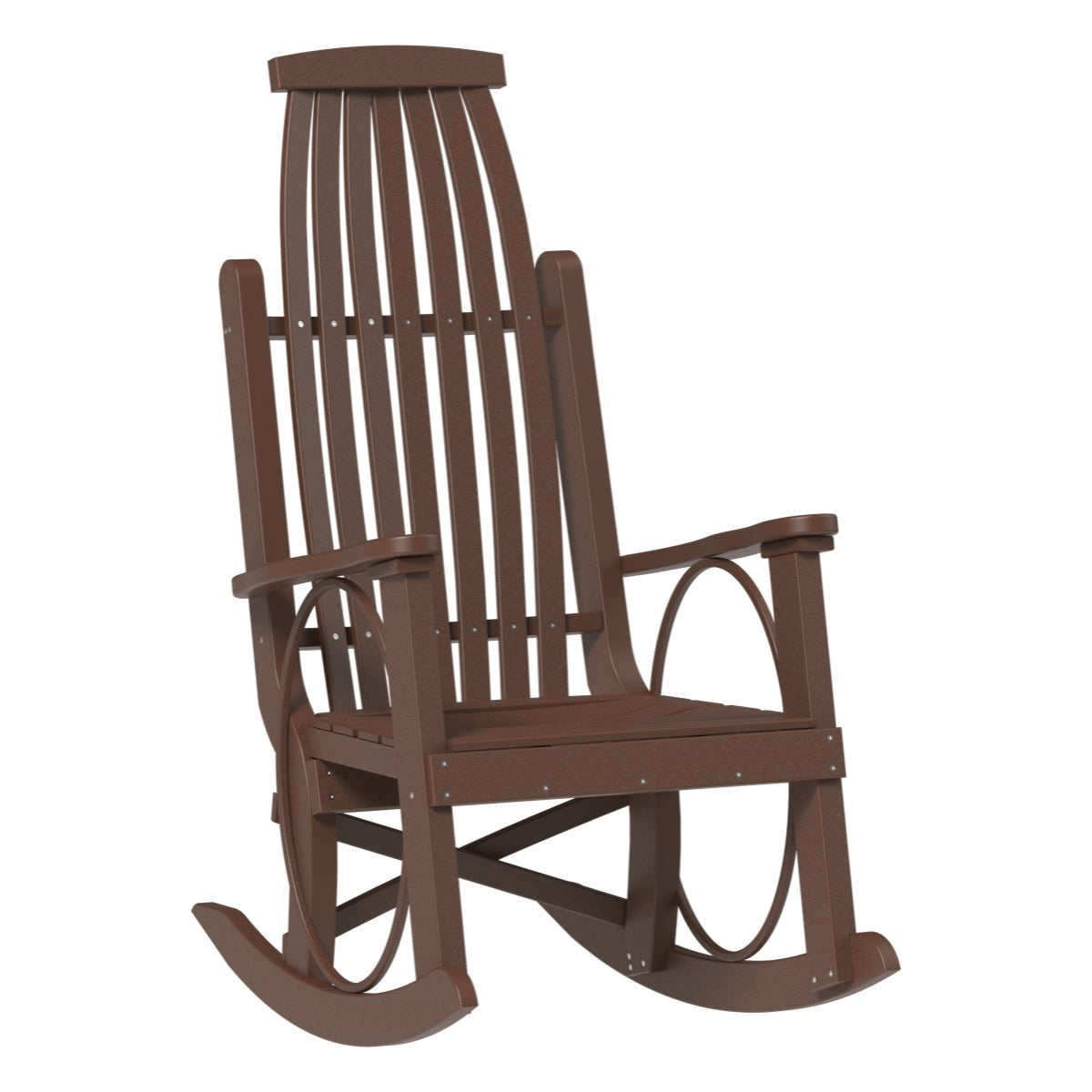 This is the Chestnut Brown colored Grandpa's Rocker Chair on a white background.