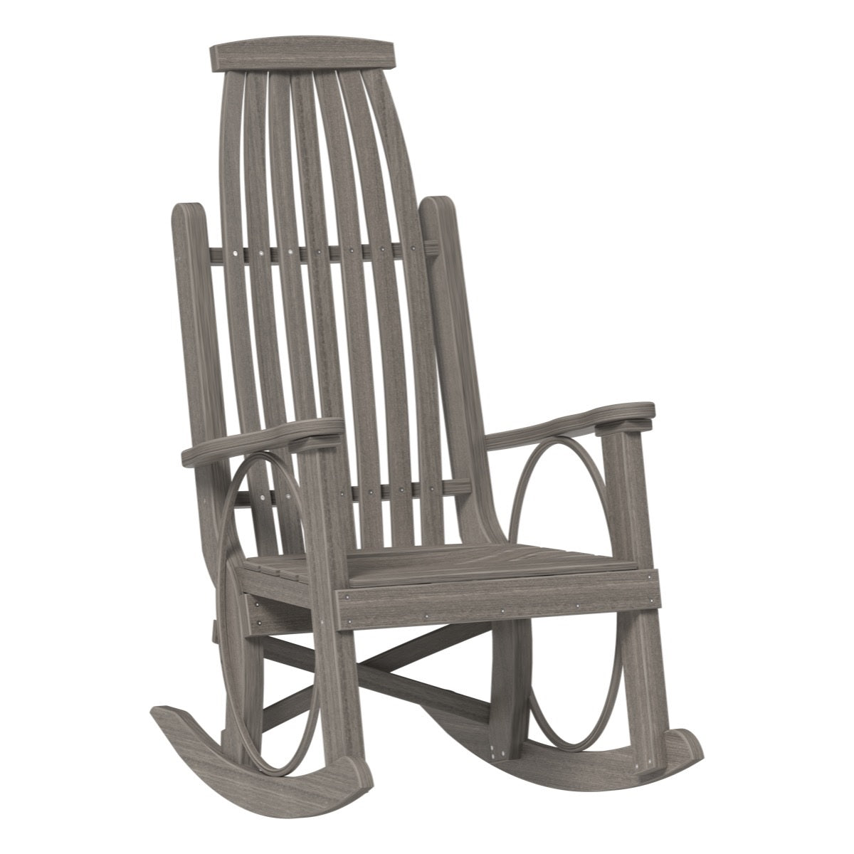 This is the Coastal Gray colored Grandpa's Rocker Chair on a white background.