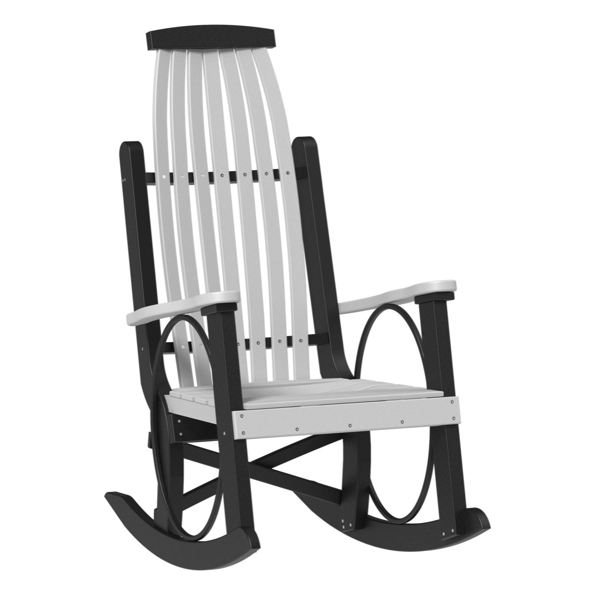 This is the Dove Gray and Slate colored Grandpa's Rocker Chair on a white background.