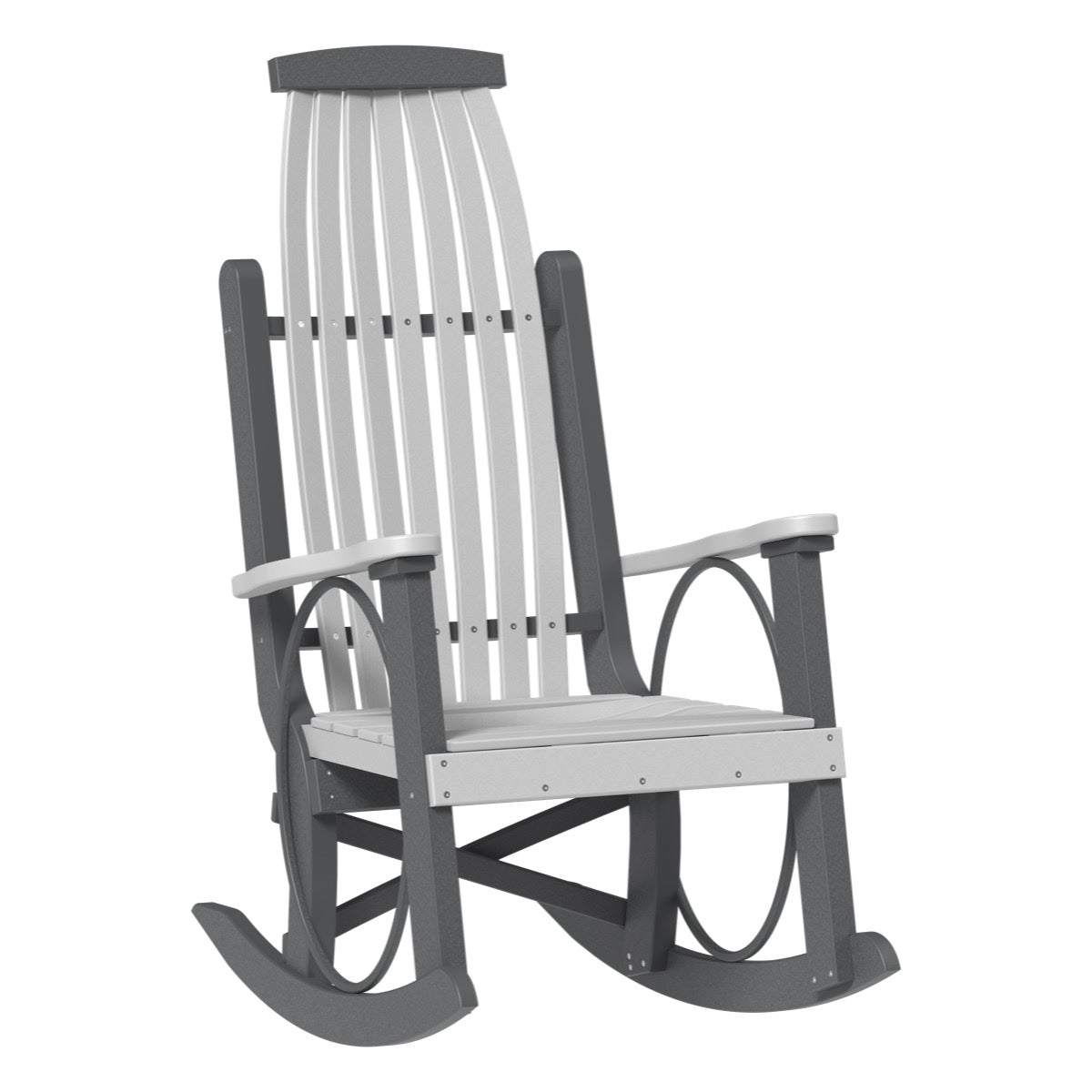 This is the Dove Gray and Slate colored Grandpa's Rocker Chair on a white background.