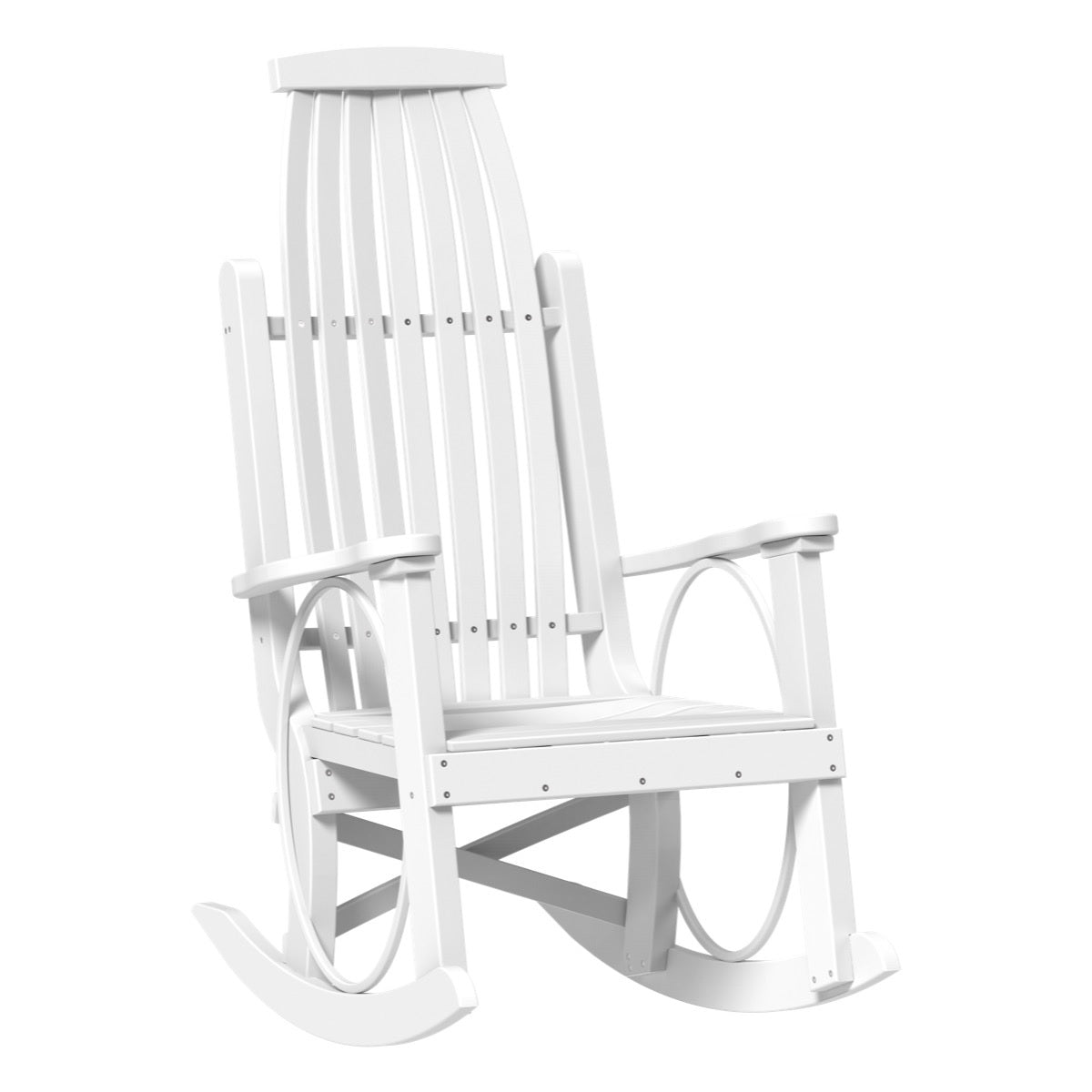 This is the White colored Grandpa's Rocker Chair on a white background.