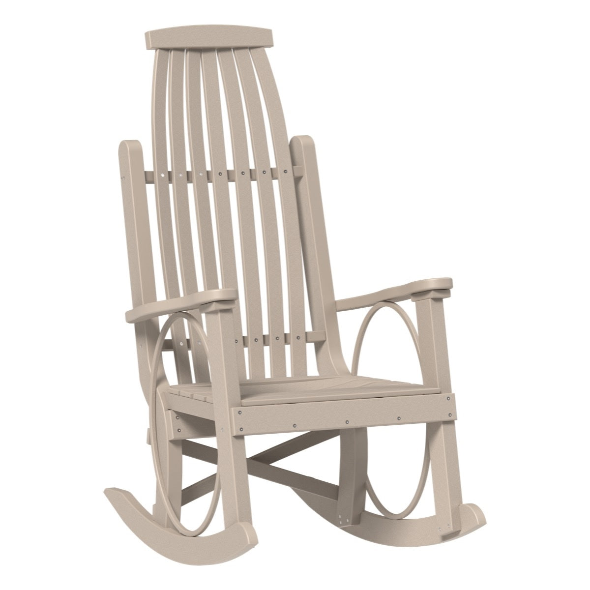 This is the Weatherwood colored Grandpa's Rocker Chair on a white background.