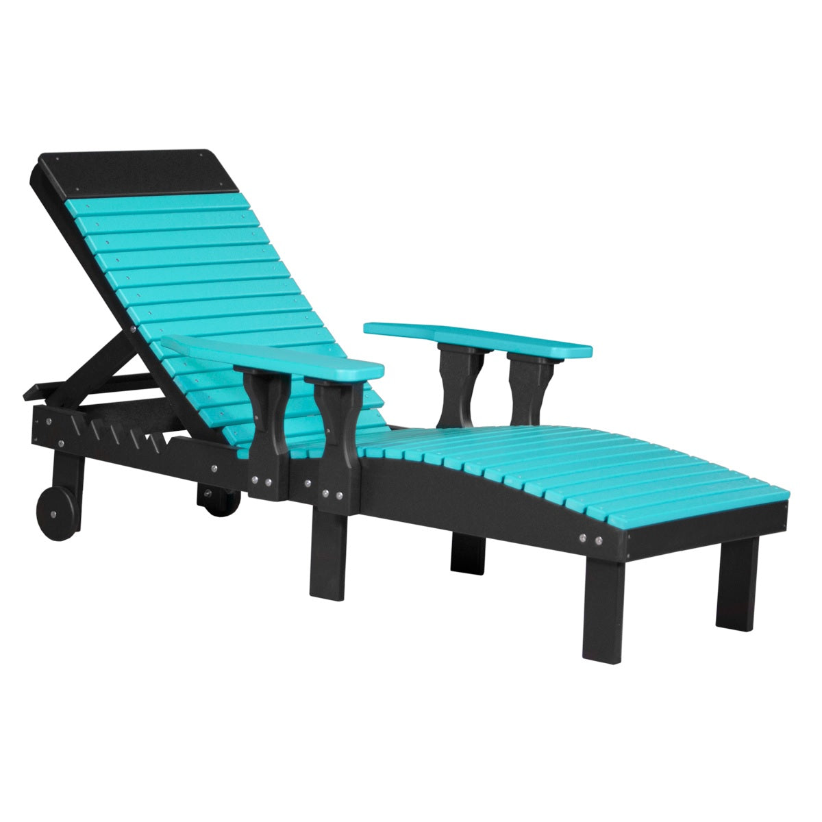 This is the Aruba Blue and Black colored lounge chair on a white background.
