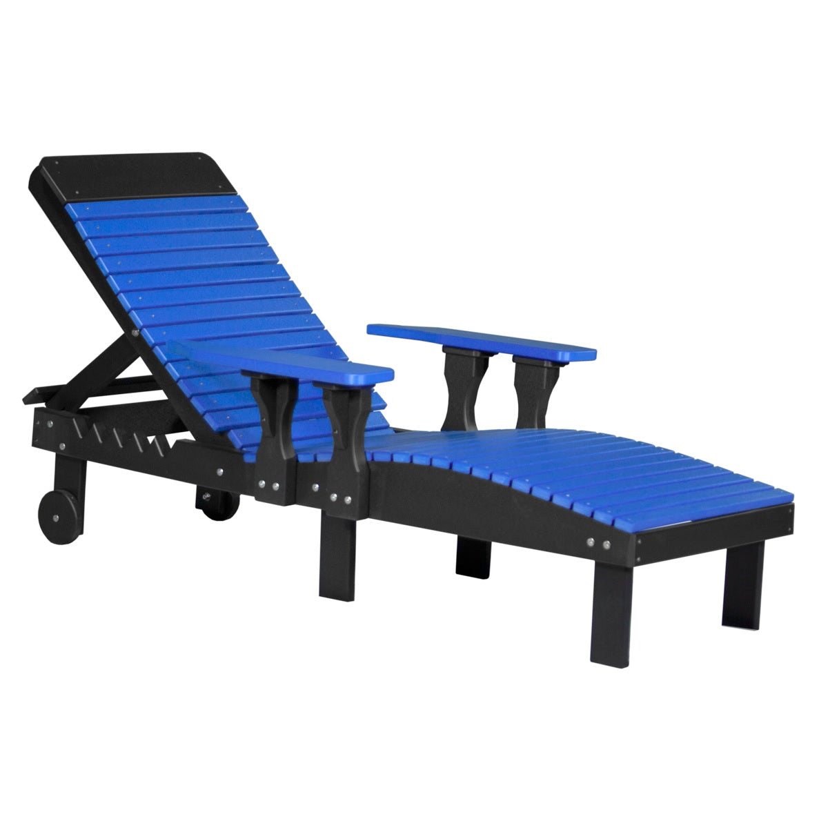 This is the Blue and Black colored lounge chair on a white background.