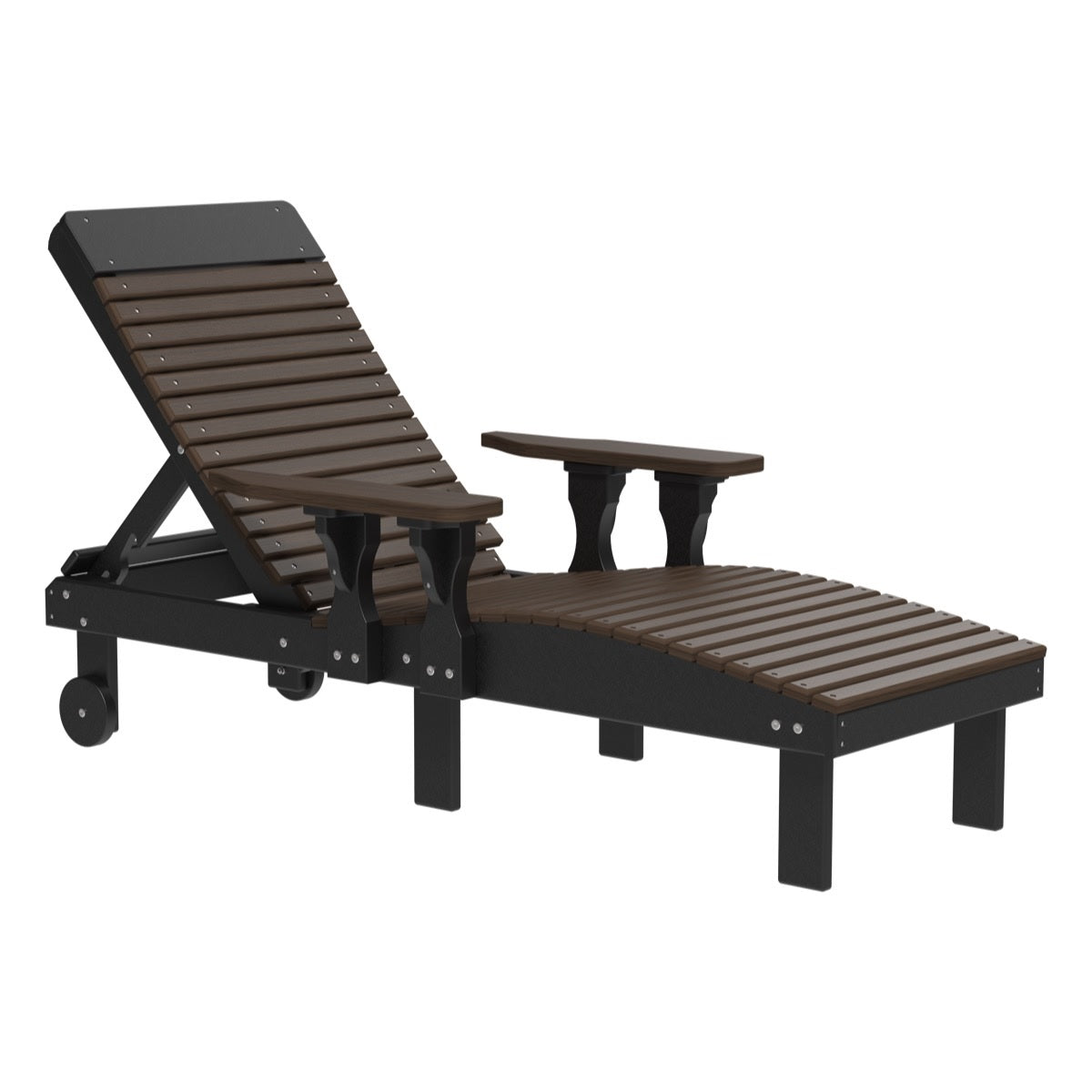 This is the Brazilian Walnut and Black colored lounge chair on a white background.