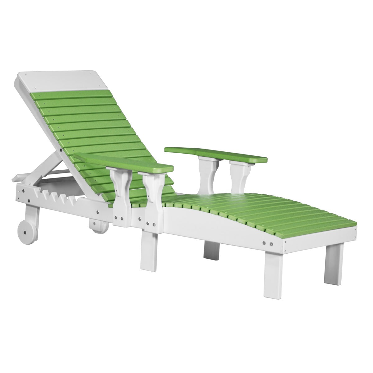 This is the Lime Green and White colored lounge chair on a white background.