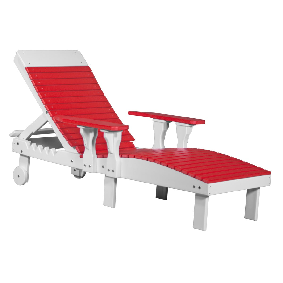 This is the Red and White colored lounge chair on a white background.