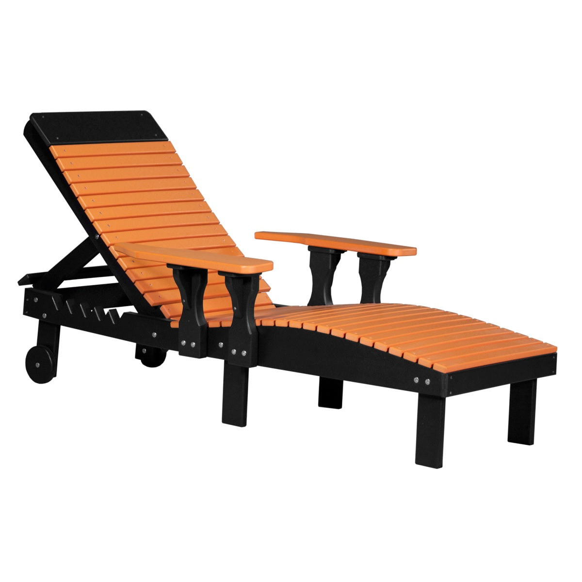 This is the Tangerine and Black colored lounge chair on a white background.