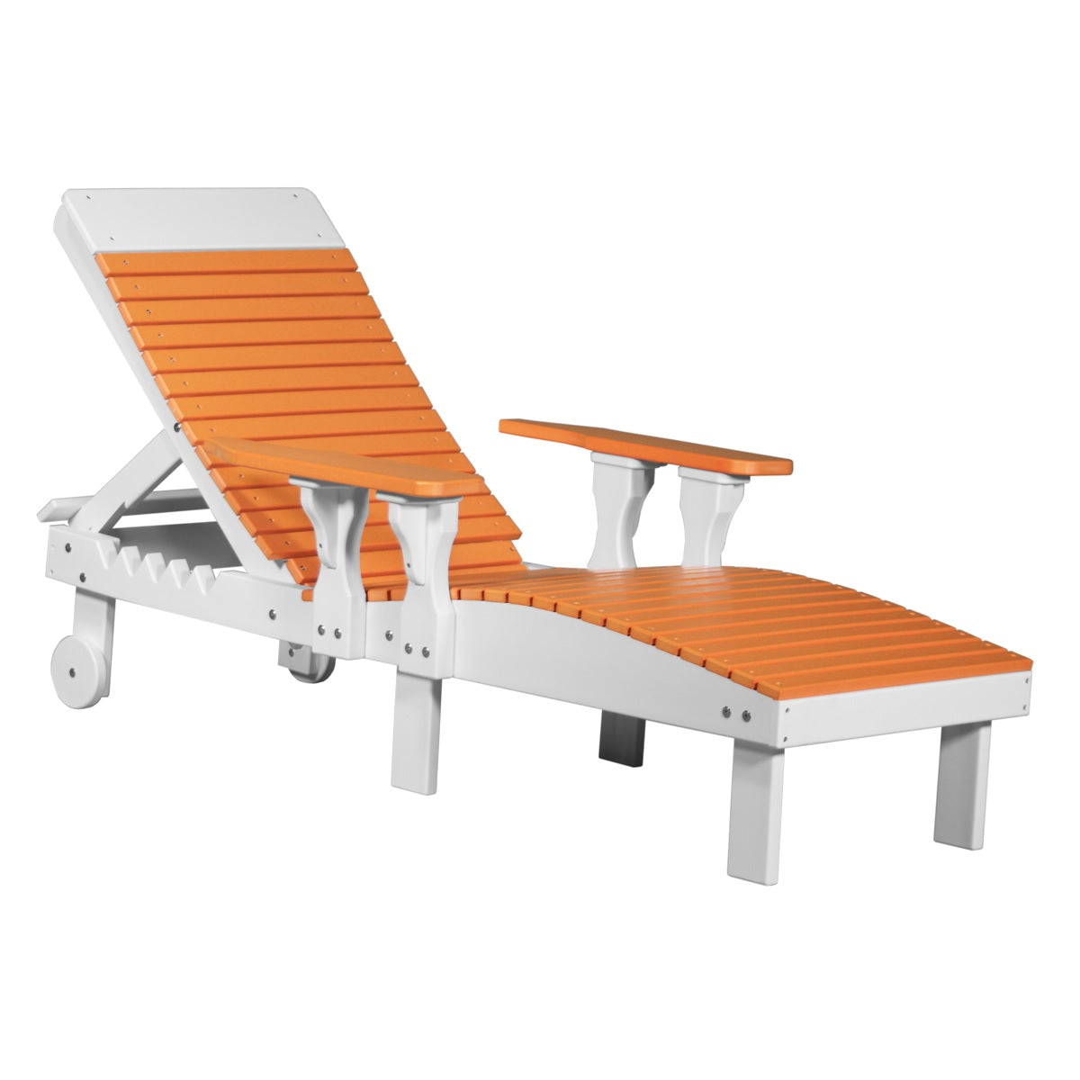 This is the Tangerine and White colored lounge chair on a white background.