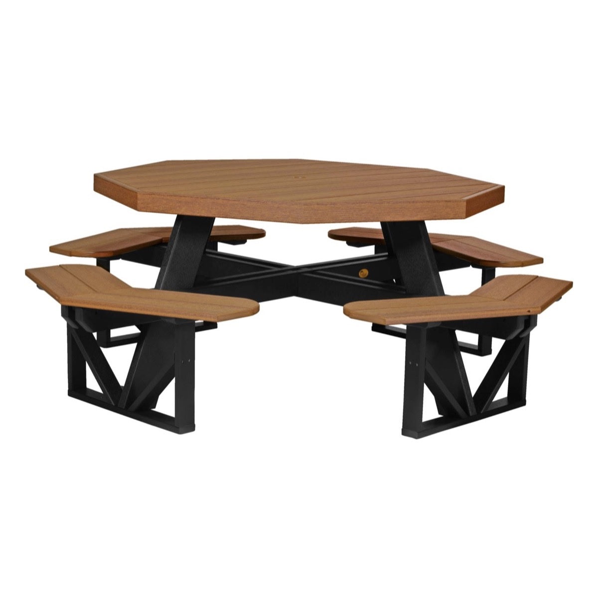 This is the Antique Mahogany and Black colored picnic table on a white background.
