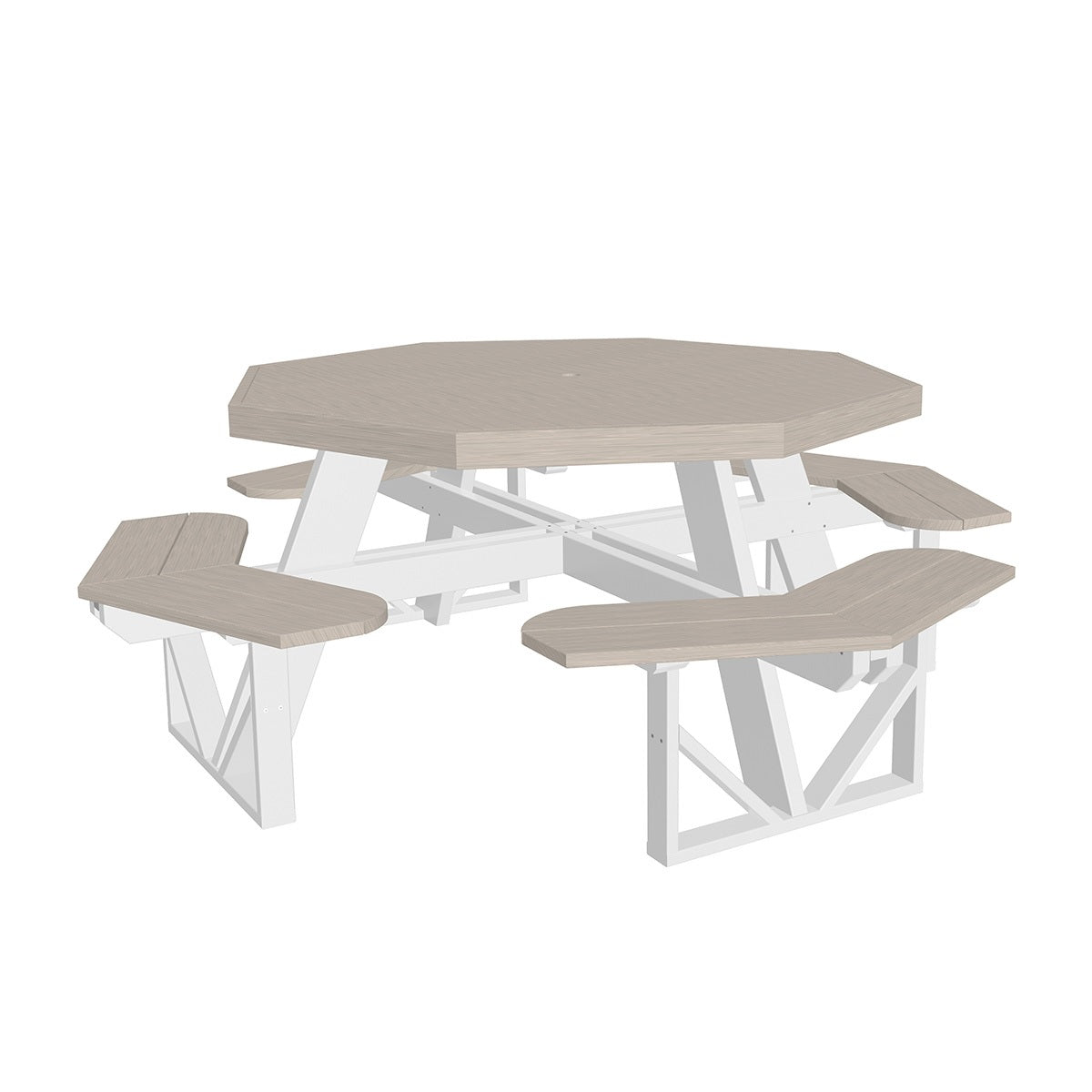 This is the Birch and White colored picnic table on a white background.
