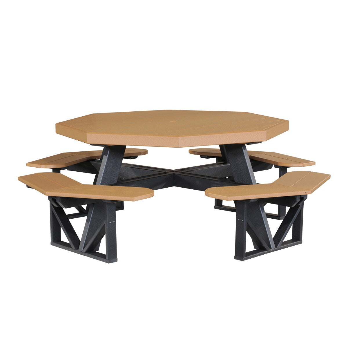 This is the Cedar and Black colored picnic table on a white background.