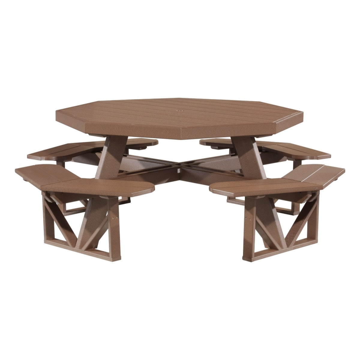 This is the Chestnut Brown colored picnic table on a white background.