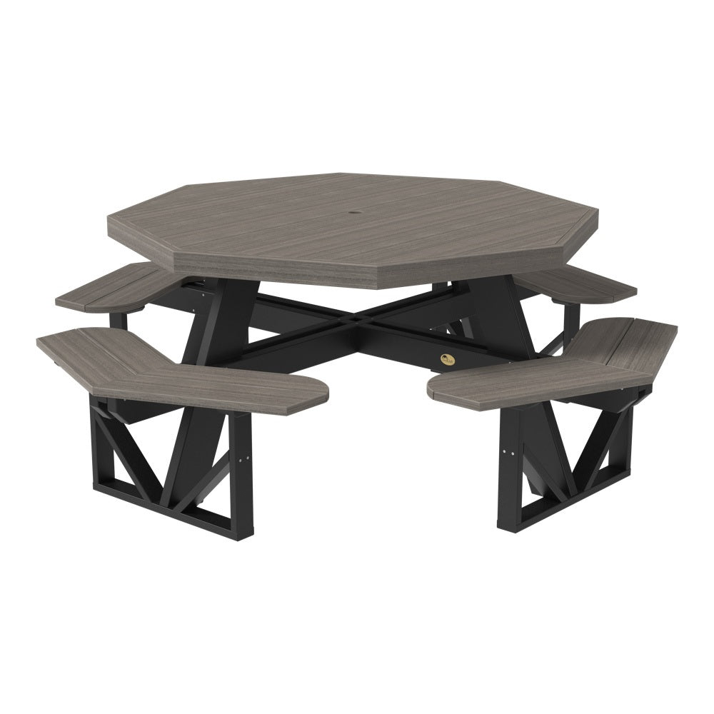 This is the Coastal Gray and Black colored picnic table on a white background.