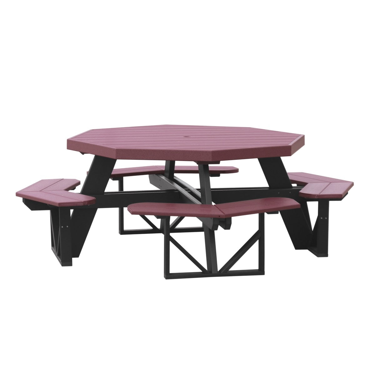This is the Cherrywood and Black colored picnic table on a white background.