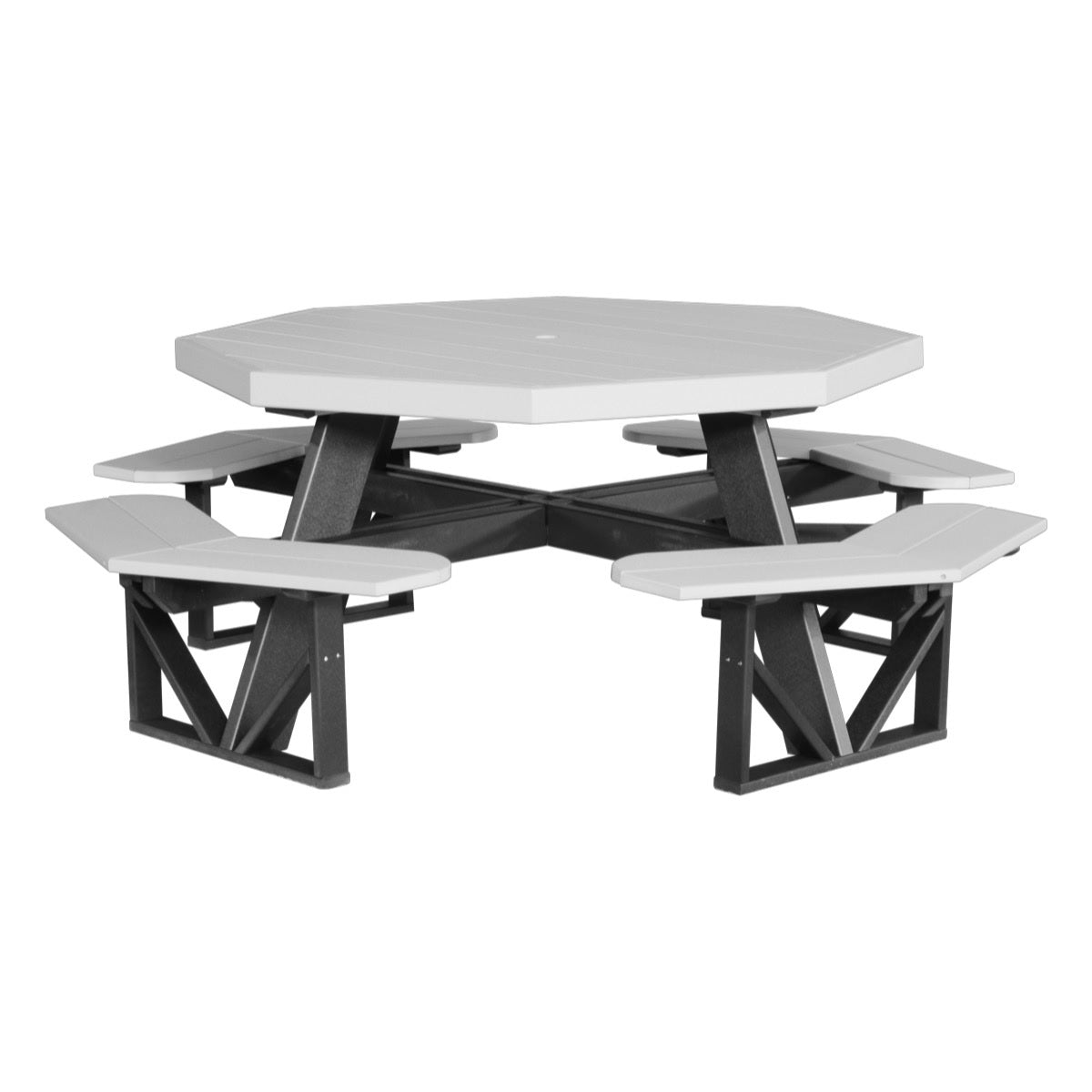 This is the Dove Gray and Black colored picnic table on a white background.