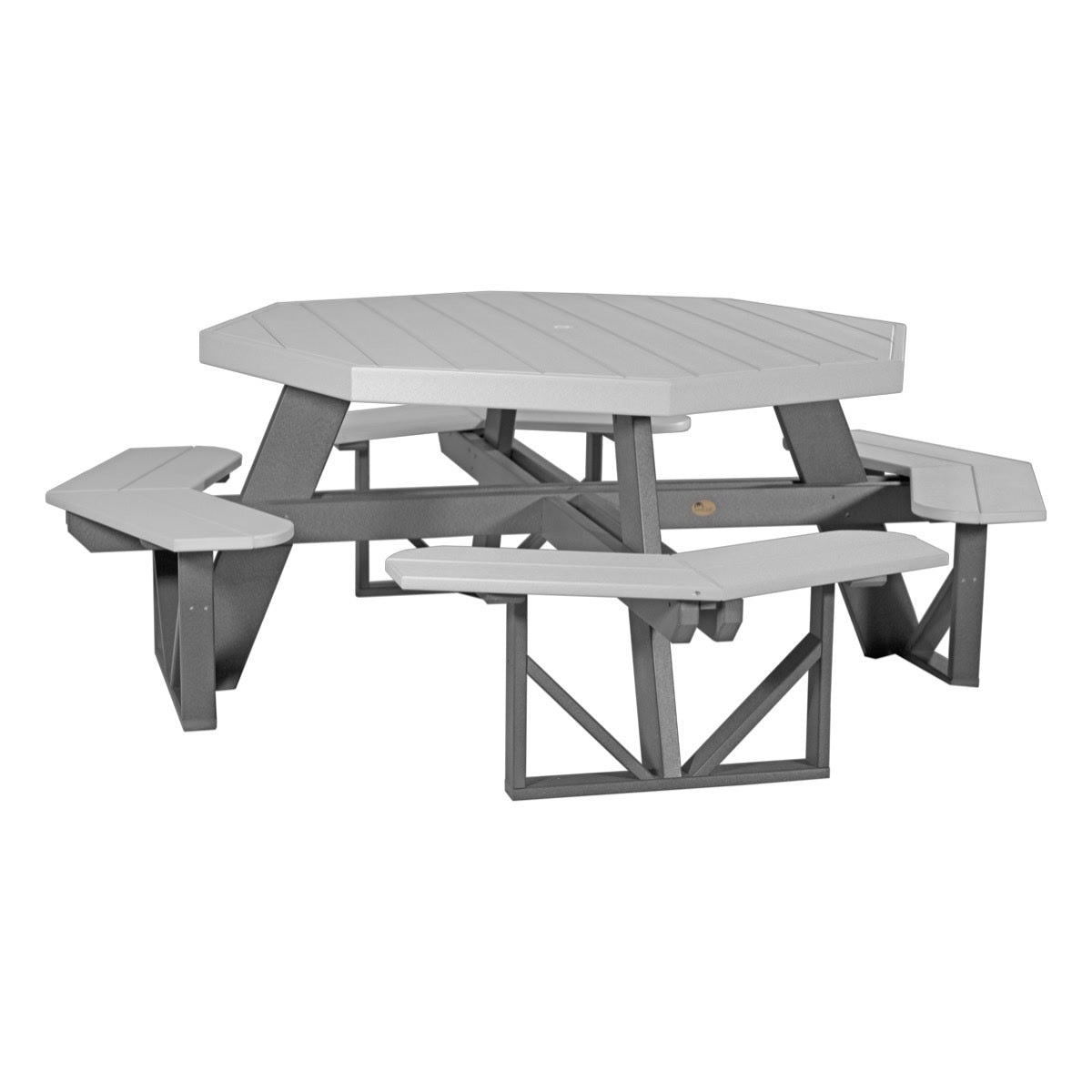 This is the Dove Gray and Slate colored picnic table on a white background.