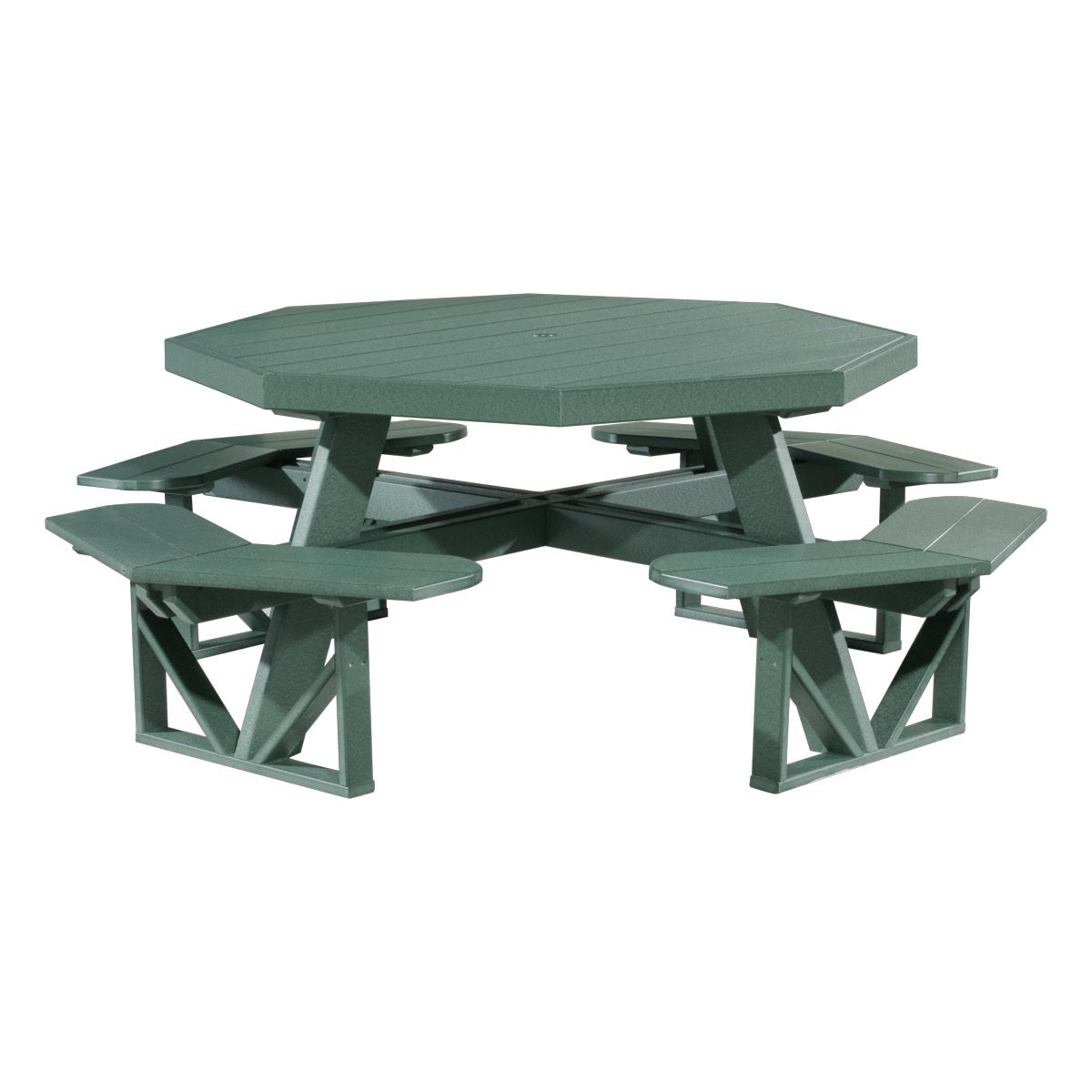 This is the Green colored picnic table on a white background.
