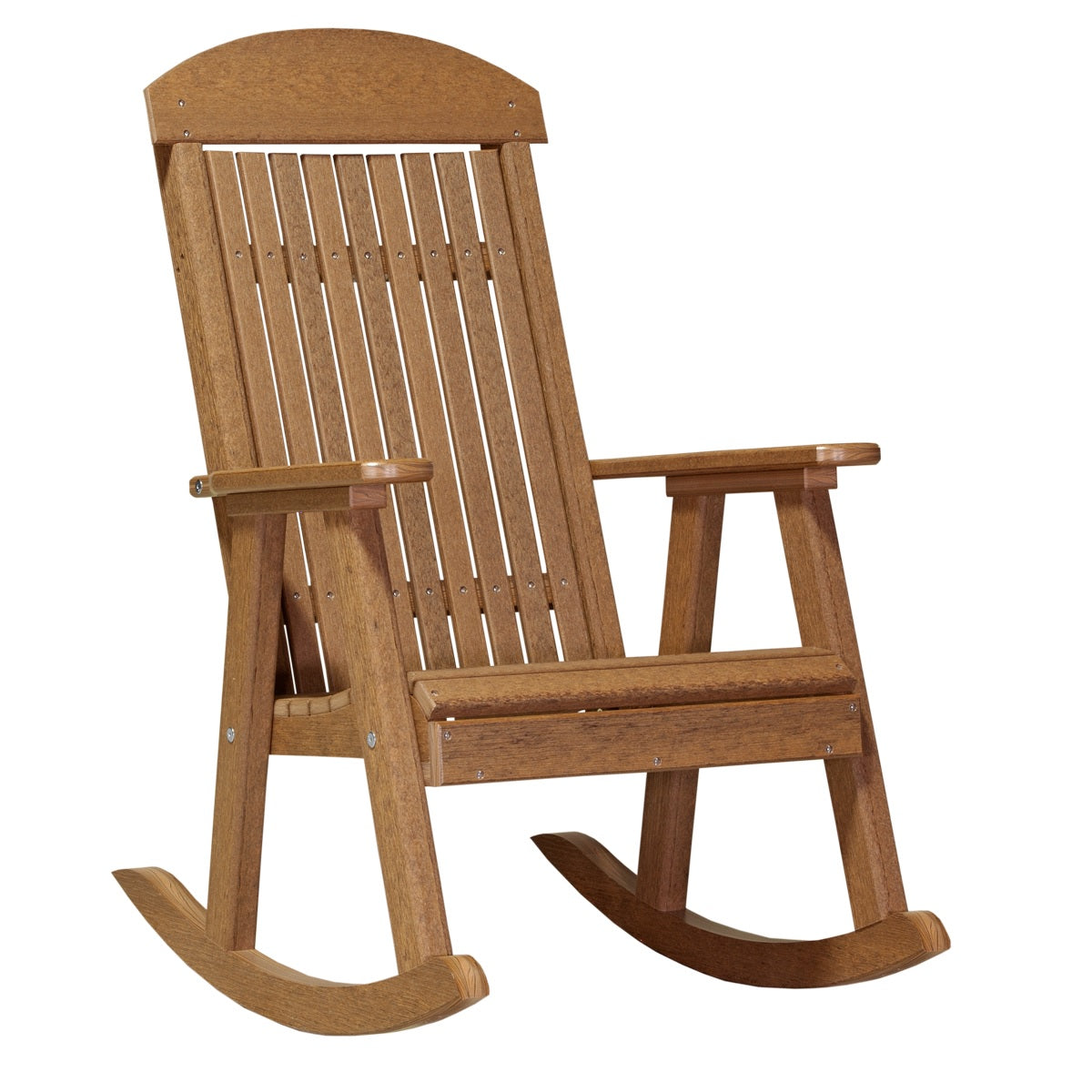 This is the Antique Mahogany colored Porch Rocker Chair on a white background.