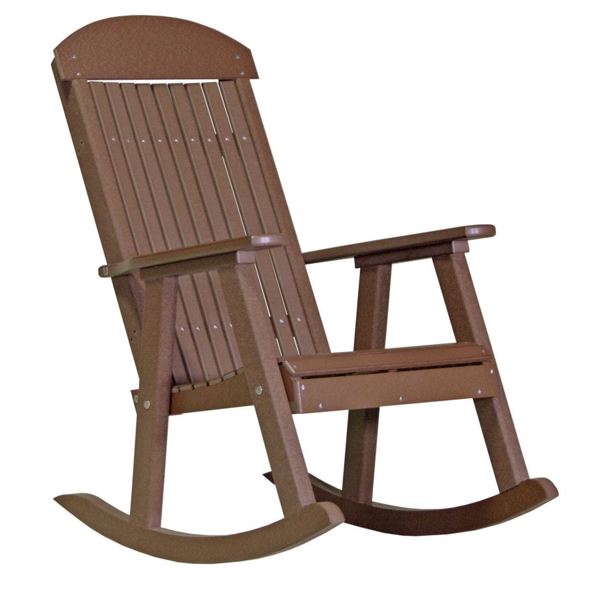This is the Chestnut Brown colored Porch Rocker Chair on a white background.