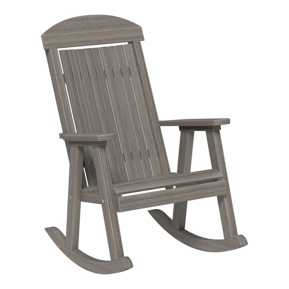 This is the Coastal Gray colored Porch Rocker Chair on a white background.