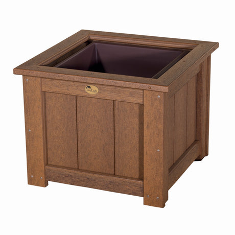 This is the Antique Mahogany colored square planter box on a white background.