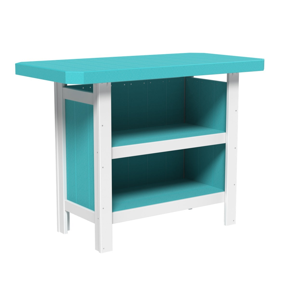 This is the Aruba Blue and White colored Serving Bar on a white background.