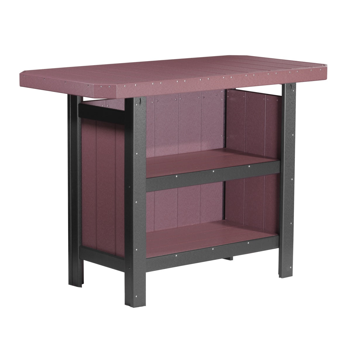 This is the Cherrywood and Black colored Serving Bar on a white background.