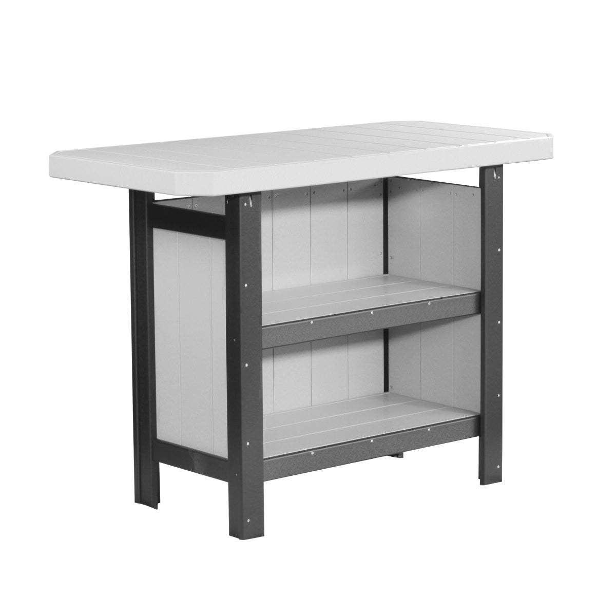 This is the Dove Gray and Black colored Serving Bar on a white background.