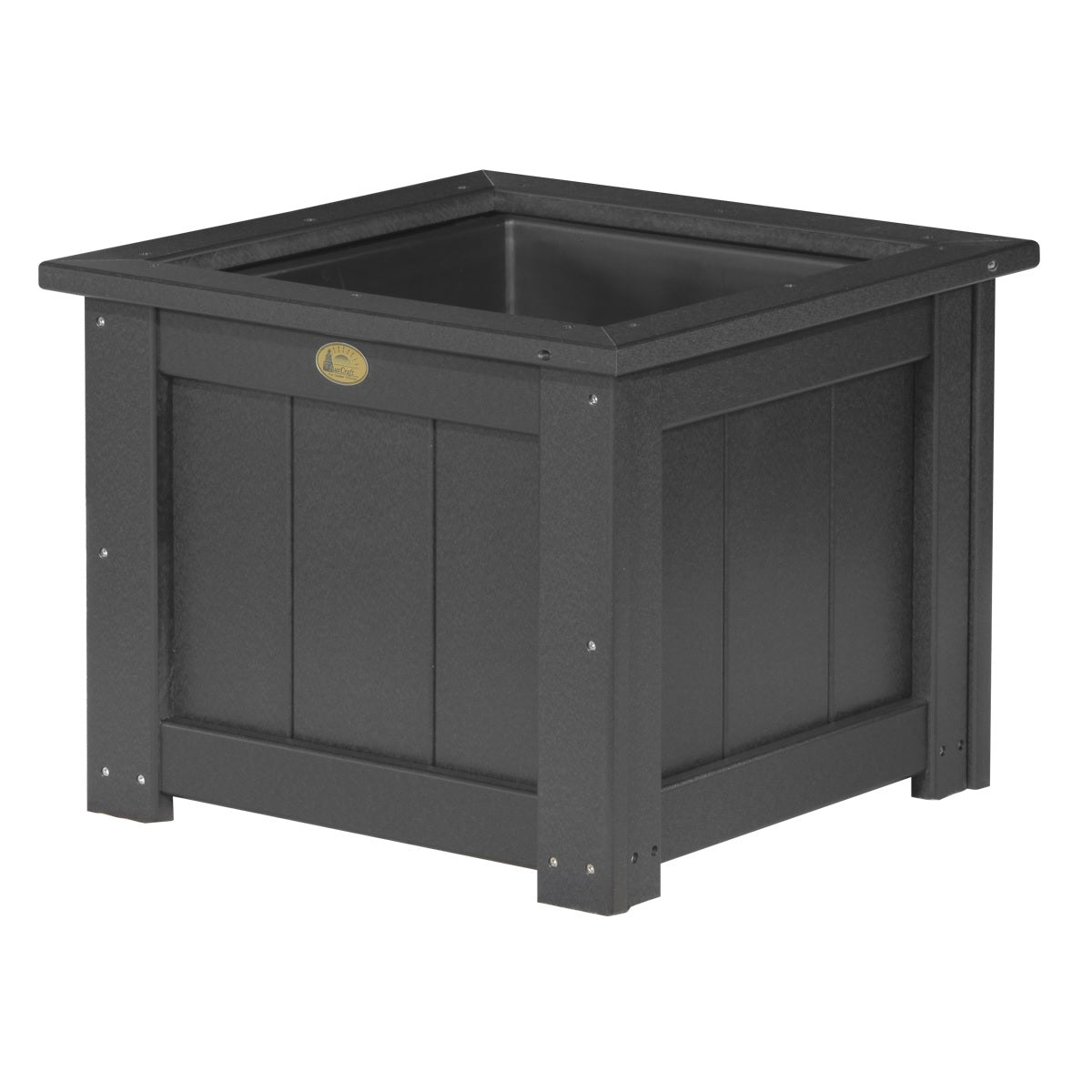 This is the Black colored square planter box on a white background.