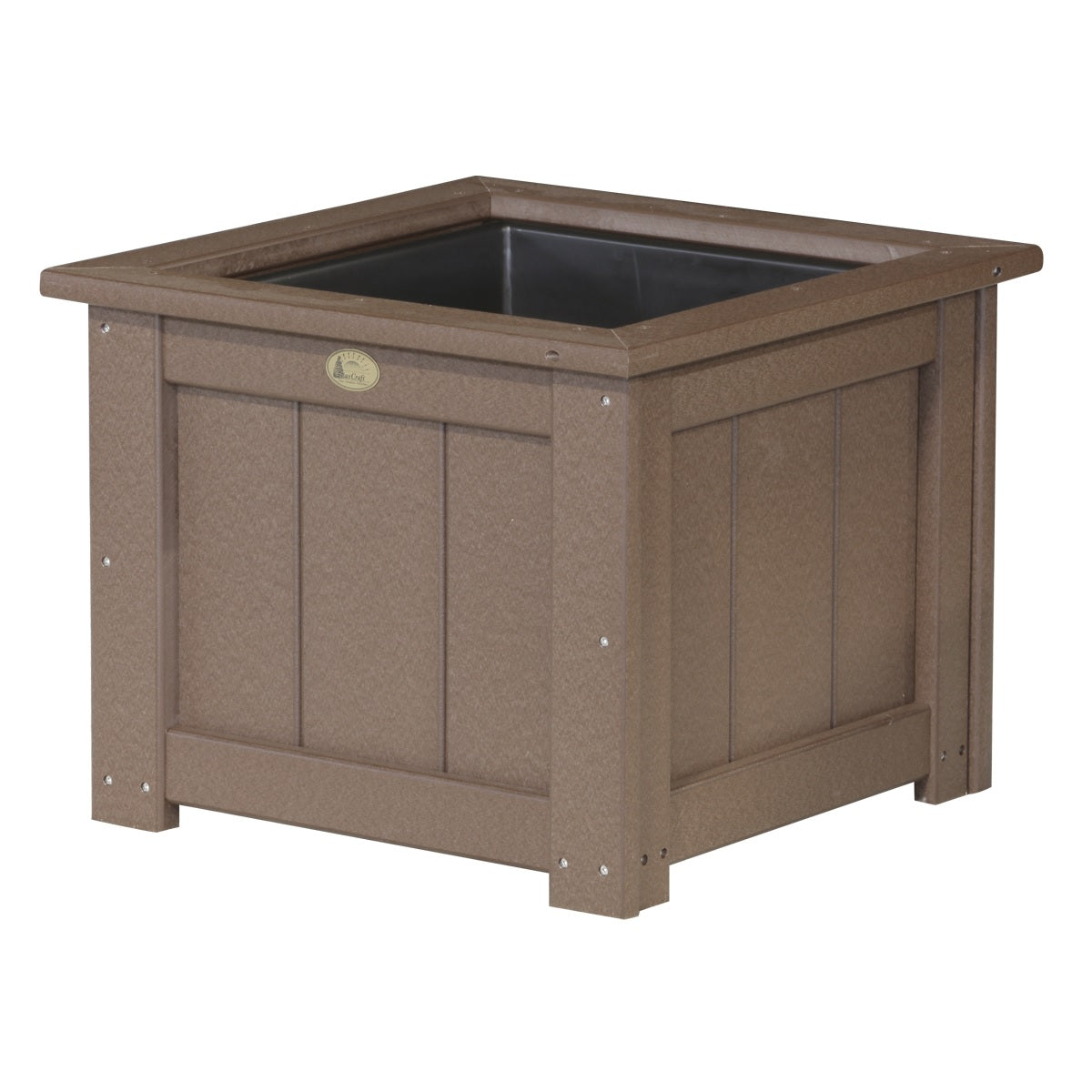 This is the Chestnut Brown colored square planter box on a white background.