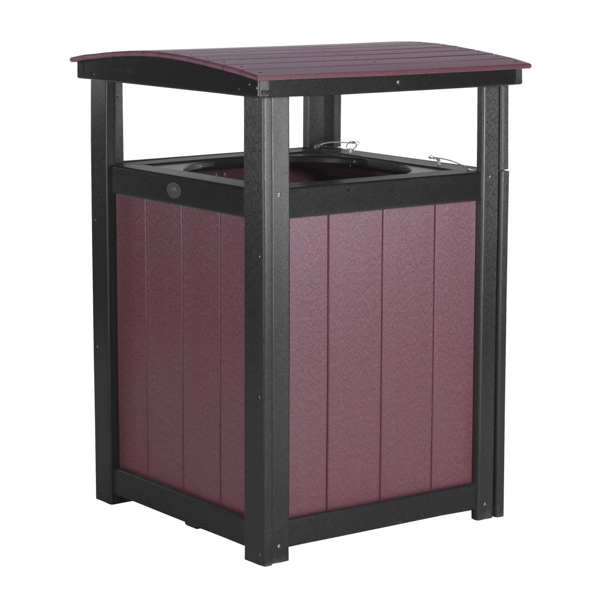 This is the Cherrywood and Black colored trash can on a white background.