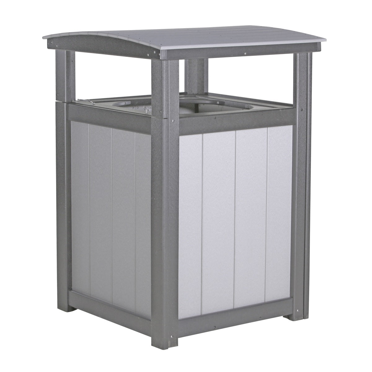 This is the Dove Gray and Slate colored trash can on a white background.