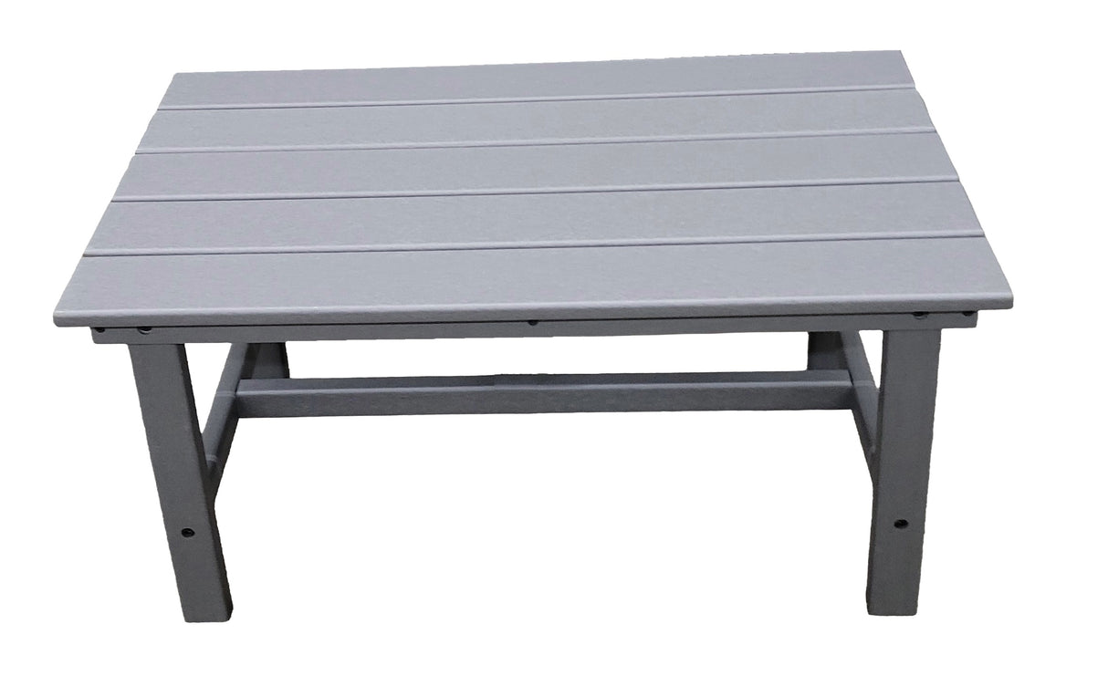 This image shows the coffee table on a white background. The frames are dark gray and the tabletop is a light gray.