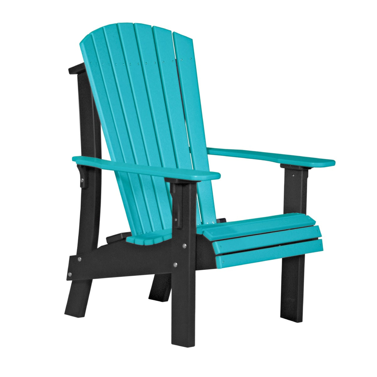 This is the Aruba Blue and Black colored Adirondack chair on a white background.