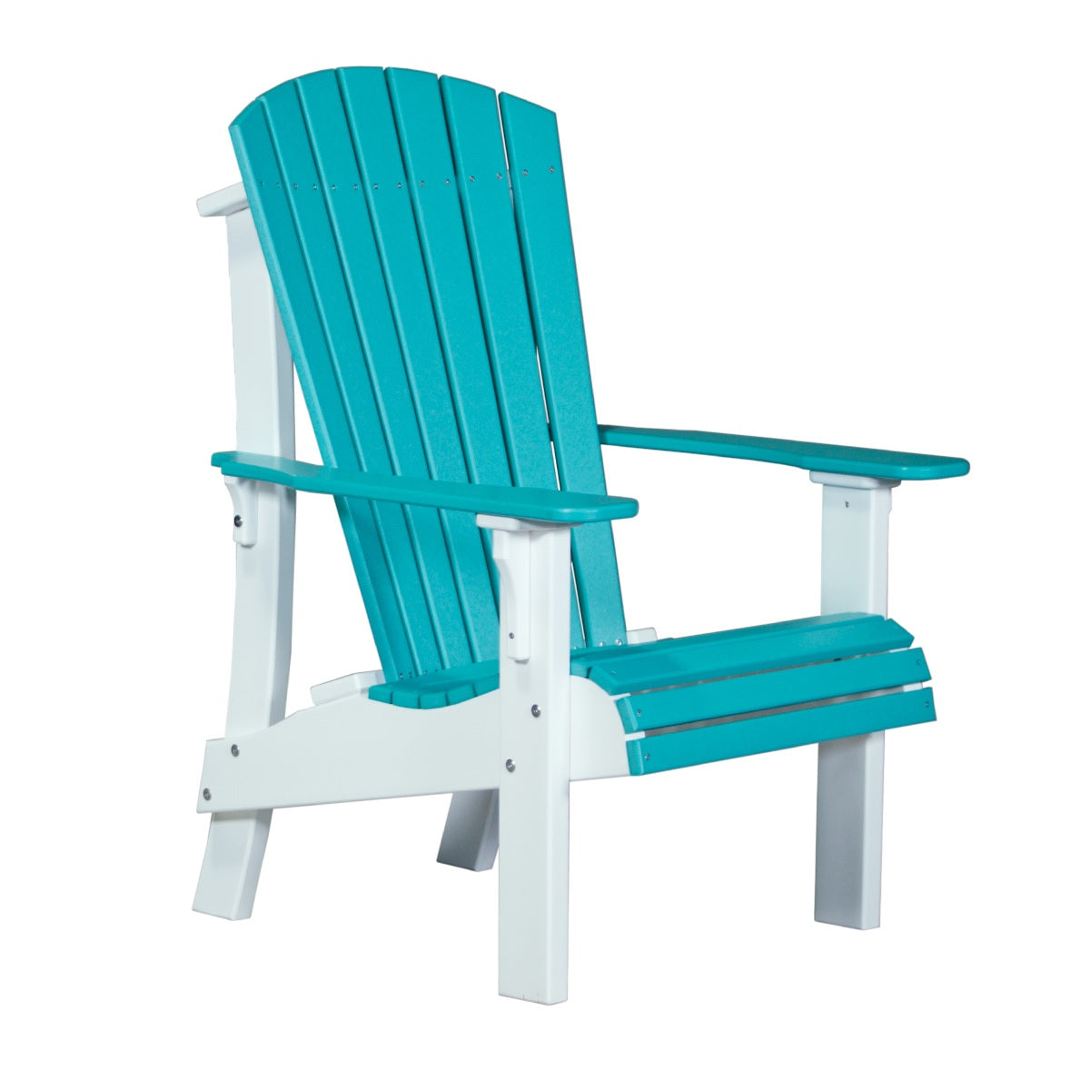 This is the Aruba Blue and White colored Adirondack chair on a white background.