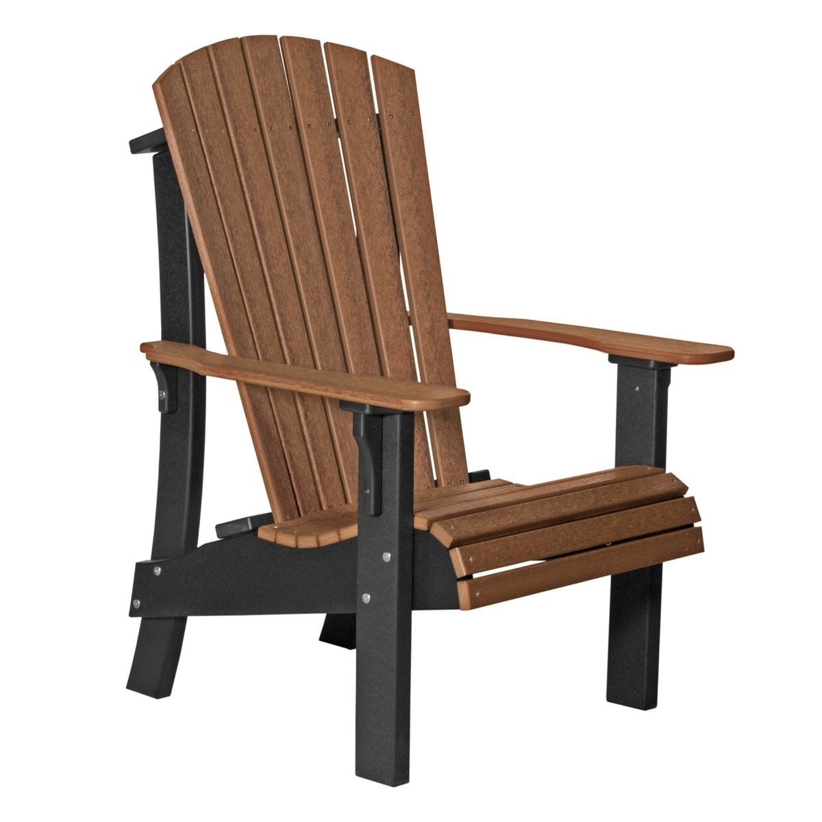 This is the Antique Mahogany and Black colored Adirondack chair on a white background.
