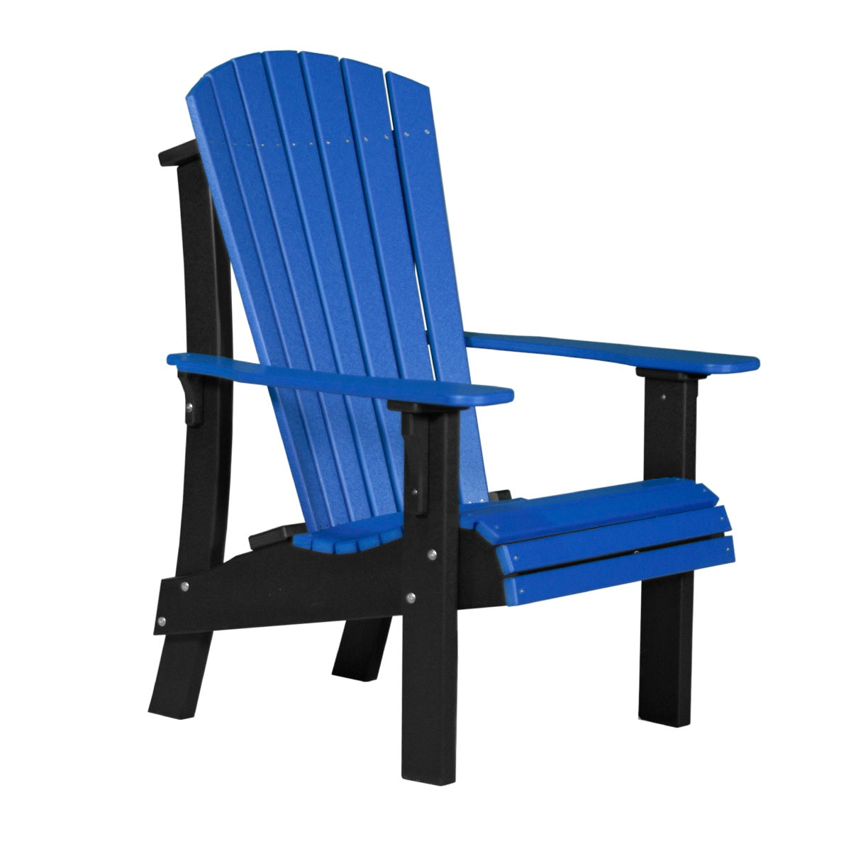 This is the Blue and Black colored Adirondack chair on a white background.