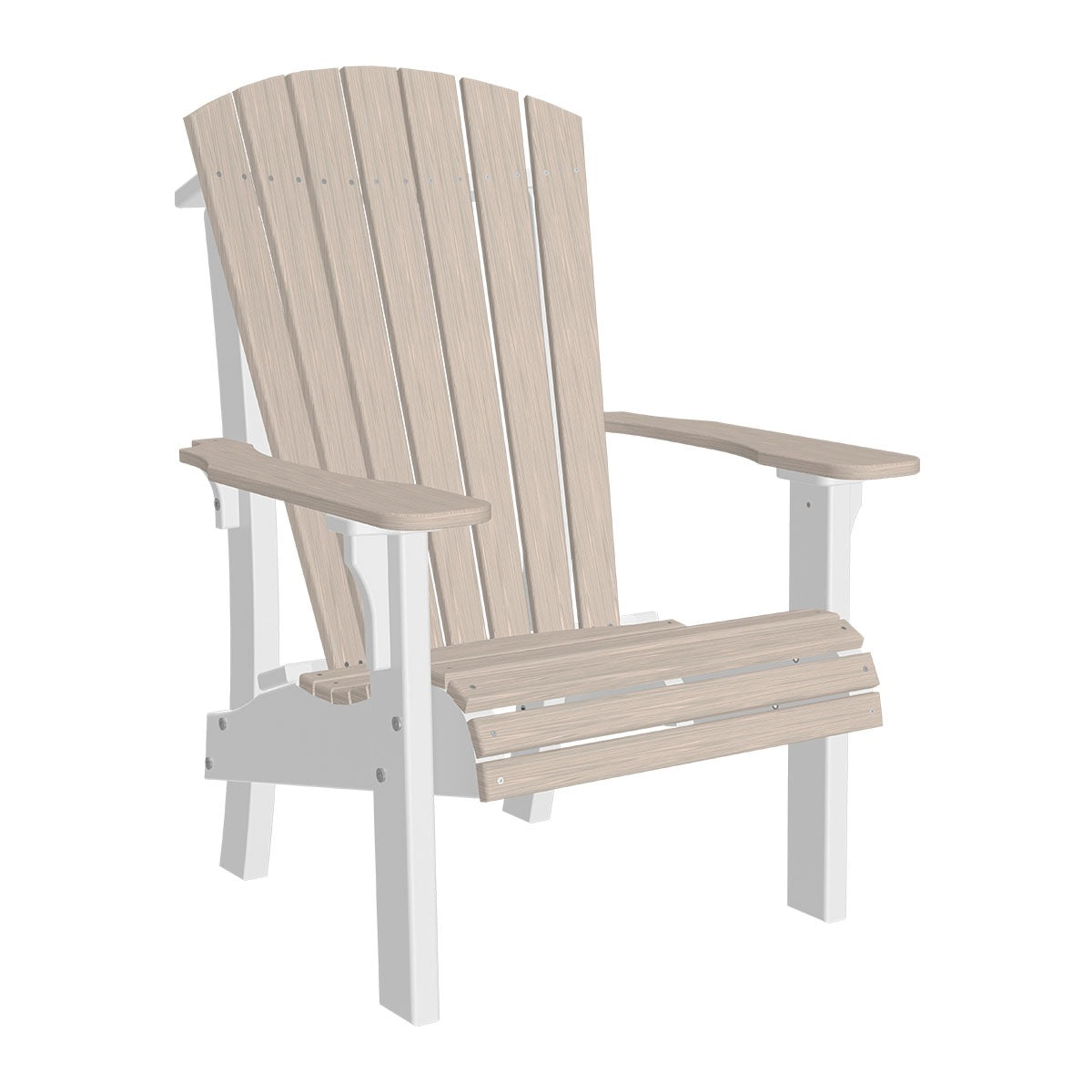 This is the Birch and White colored Adirondack chair on a white background.