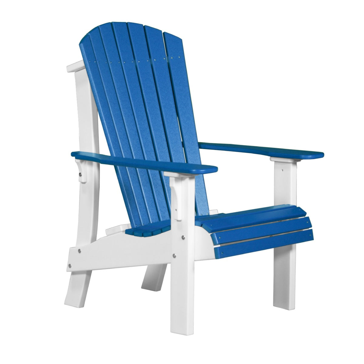 This is the Blue and White colored Adirondack chair on a white background.